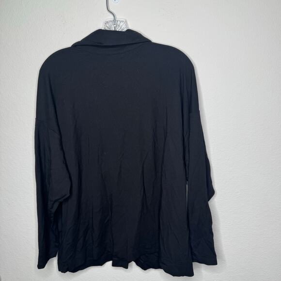 Cabi Black Button Front Cardigan Jacket Top Size XL Stretch Knit Pocket Style - Picture 2 of 7